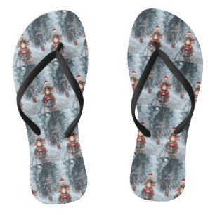 Chanclas Navidades malteses de ciclismo de perros