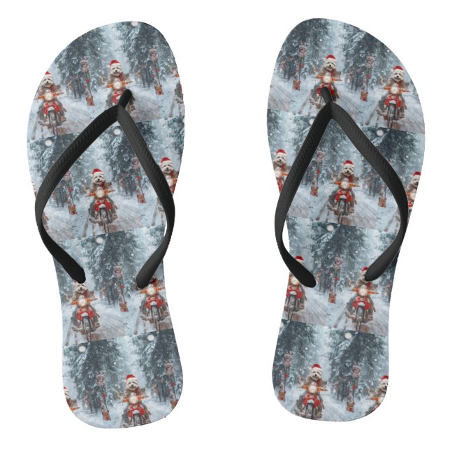 Chanclas Navidades malteses de ciclismo de perros (Plantilla)