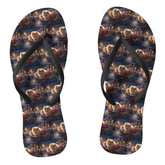 Chanclas Navidades panomeranos en temporada festiva cepilla (Plantilla)