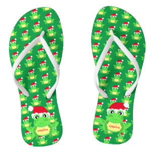 Chanclas Navidades Rana Grasa Santa Hat Nombre del patrón F