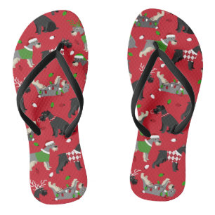 Chanclas Navidades Schnauzer Flip Flops