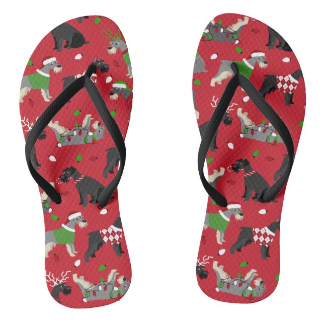 Chanclas Navidades Schnauzer Flip Flops (Plantilla)