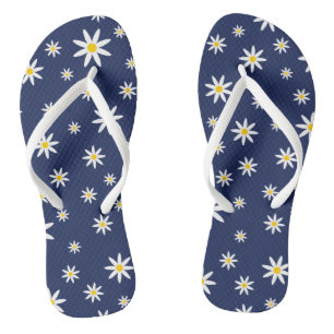 Chanclas Navy Daisy Flip Flops