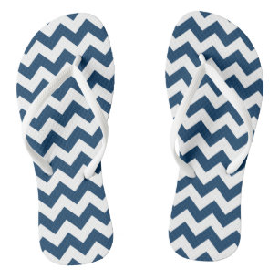 Chanclas Navy Zigzag, Navy Chevron, patrón geométrico