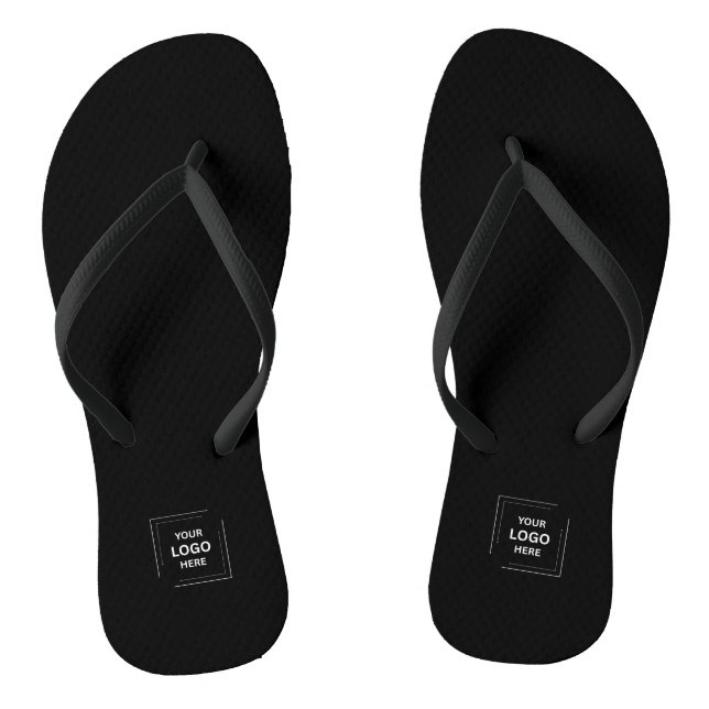 Chanclas Negras con Logo Personalizado para Empres (Plantilla)