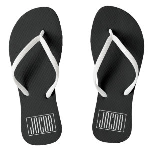 Chanclas Negrita y moderna tu nombre o palabra Blanco sob