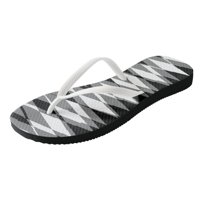 Chanclas Negro Blanco y Gris Geométrico (Angular)
