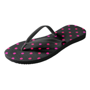 Chanclas Negro con puntos rosados