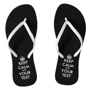 Chanclas Negro lindo personalizado Mantener calma playa cha