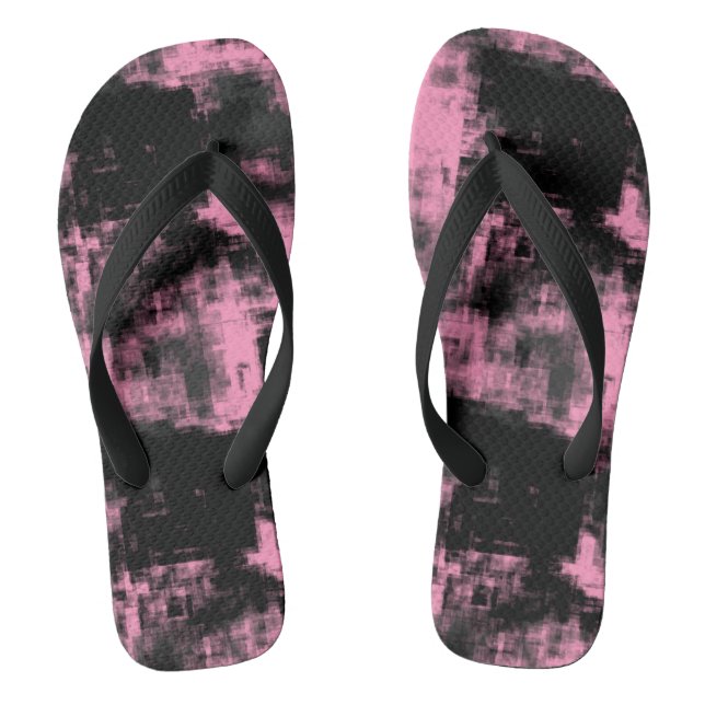 Chanclas Negro rosa y gris (Plantilla)