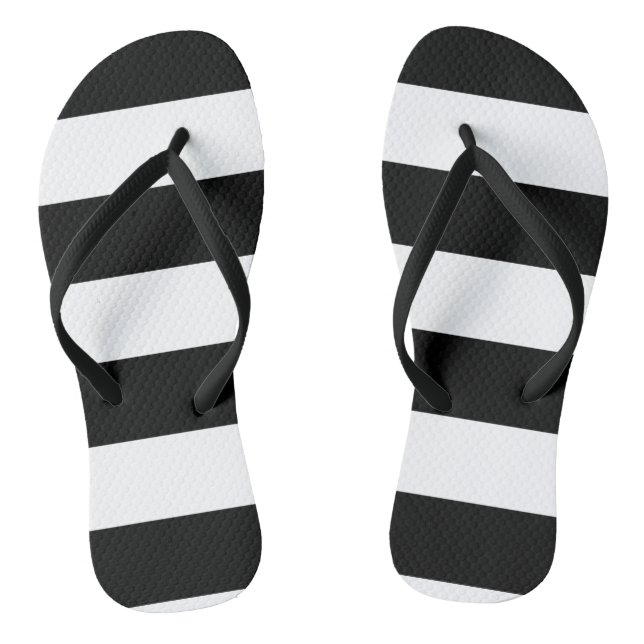 Chanclas Negro y blanco rayado (Plantilla)