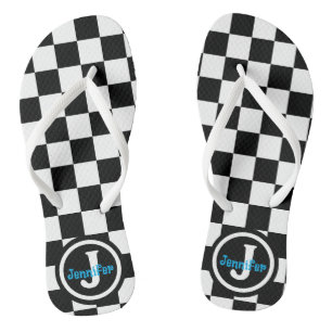 Chanclas Negro y blanco verificado personalizado