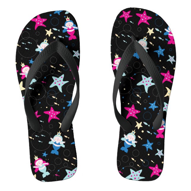 Chanclas NEON Mermaid Sea Life Fish Starfish Fiesta de cump (Plantilla)