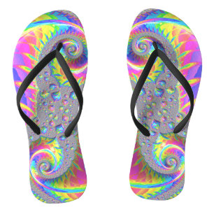 Chanclas Neon Rainbow Fractal