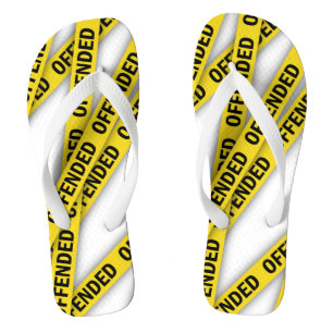 Chanclas No cruzar cinta de policía me ofende