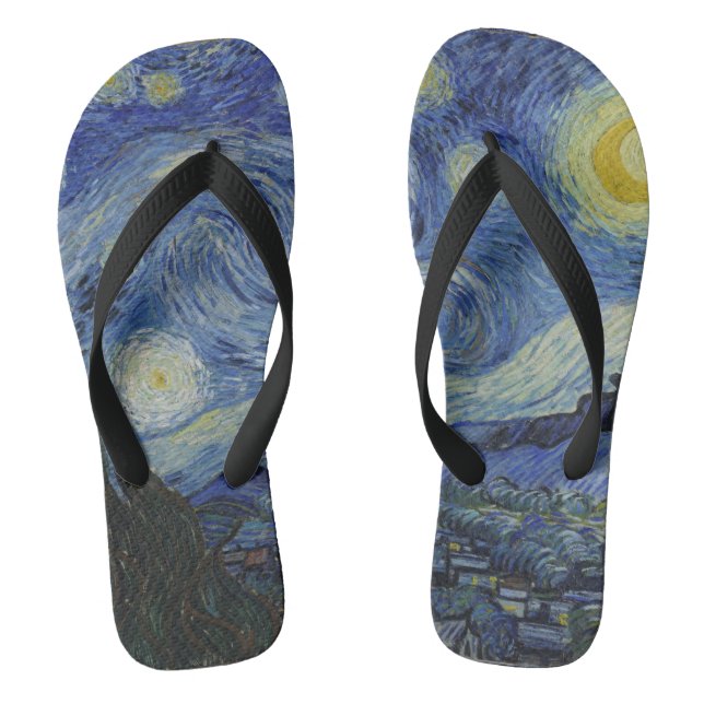 Chanclas Noche estrellada de Van Gogh del vintage (Plantilla)