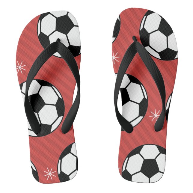 Chanclas Nochebuena de fútbol rojo estriba bola festiva y n (Plantilla)