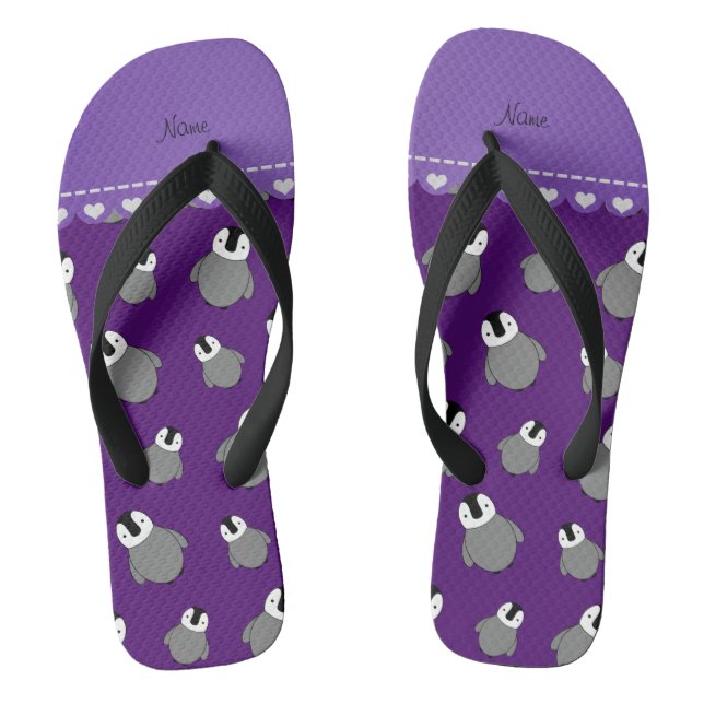 Chanclas Nombrar pingüinos morados (Plantilla)