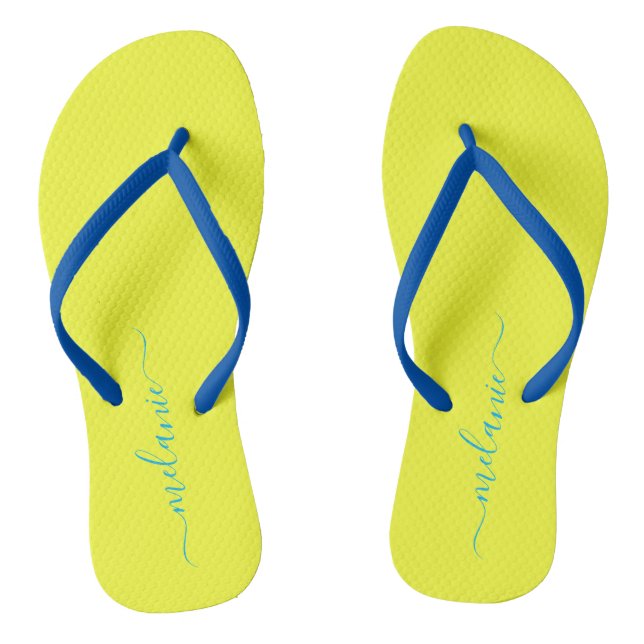 Chanclas Nombre de guión de Personalizado de limón minimali (Plantilla)