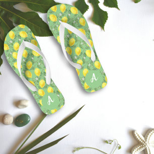 Chanclas Nombre de patrón de cítricos de cal amarilla verde