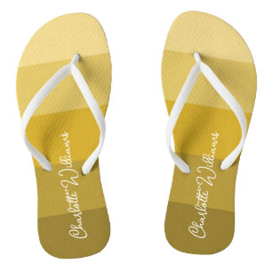 CHANCLAS NOMBRE DE PATRÓN DE LÍNEA DE TIRA DE COLOR ORO AMA
