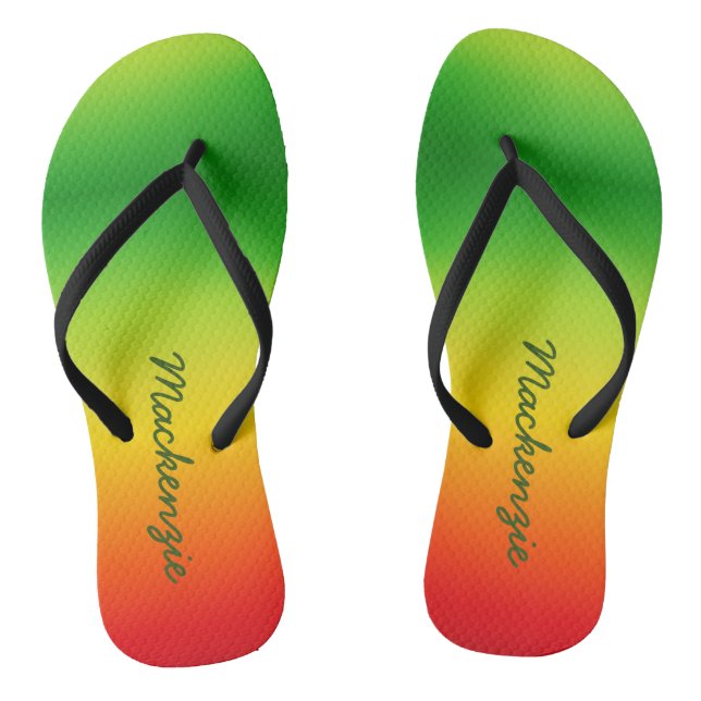 Chanclas Nombre del degradado de colores tropicales rojo ve (Plantilla)