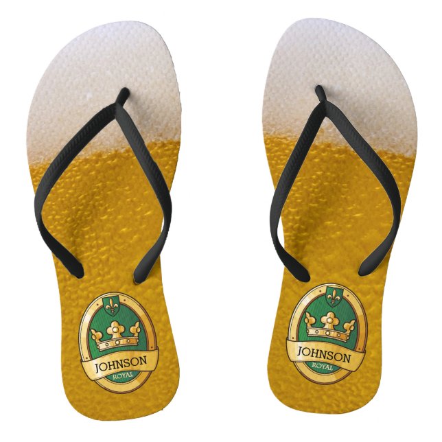 Chanclas Nombre del distintivo dorado de cristal de cerveza (Plantilla)