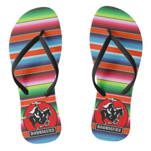 Chanclas NOMBRE Personalizado Carro Caballo Serape Español 
