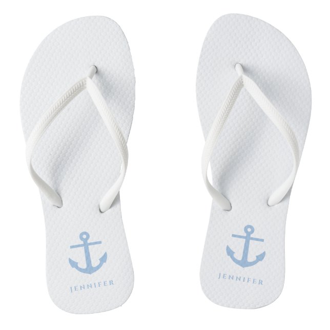 Chanclas Nombre personalizado del delimitador azul naumátic (Plantilla)