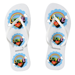Chanclas Nombre personalizado "El amor es amor"