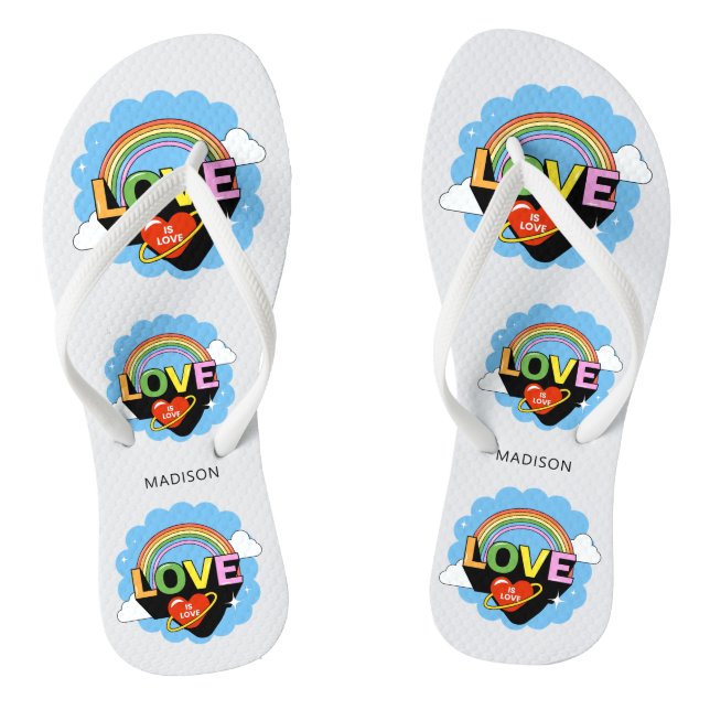 Chanclas Nombre personalizado "El amor es amor" (Plantilla)