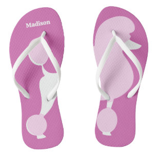 Chanclas Nombre personalizado Pink Poodle