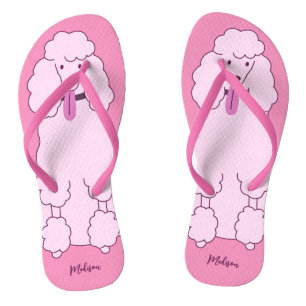Chanclas Nombre personalizado Pink Poodle
