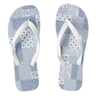 Chanclas Nostalgic Indigo Faux Patchwork Flip Flops