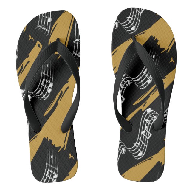 Chanclas Notas musicales Black Gold Modern (Plantilla)