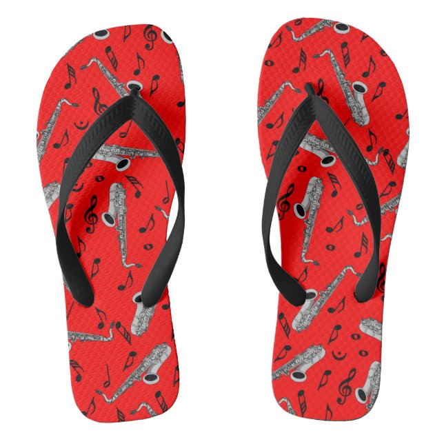 Chanclas Notas musicales saxofónicas (Plantilla)