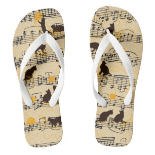 Chanclas Notas musicales y gatitos