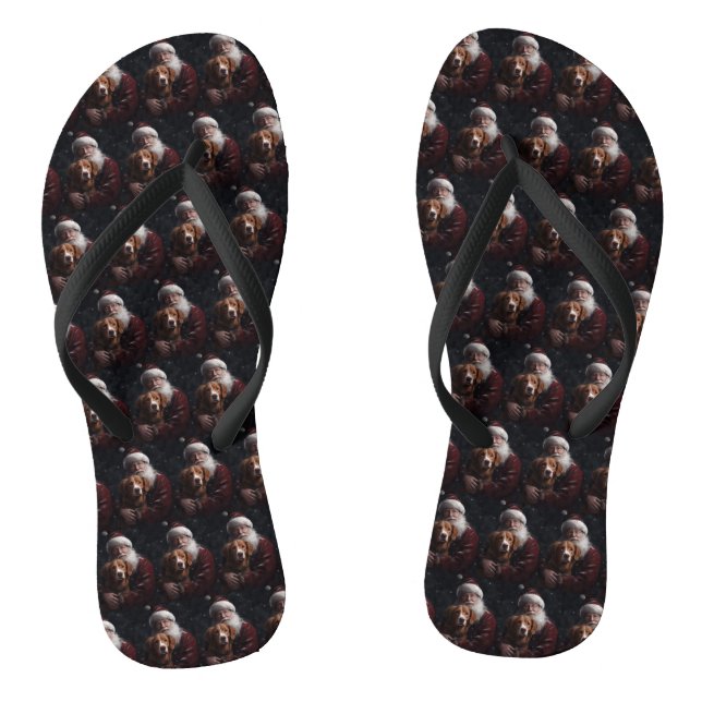 Chanclas Nova Scotia Duck Toller Con Santa Claus Festividad (Plantilla)