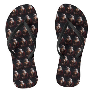 Chanclas Nova Scotia Duck Toller Con Santa Claus Festivo