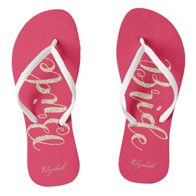 Chanclas Novia con purpurina dorada - Personalizado (Plantilla)