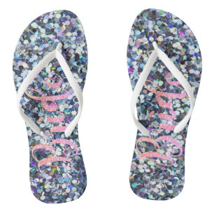 Chanclas Novia Cute Glitter, Morado -Personalizado