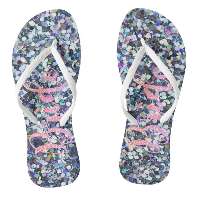 Chanclas Novia Cute Glitter, Morado -Personalizado (Plantilla)