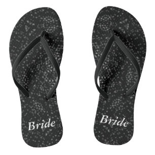 Chanclas Novia de Caleidoscopio Gris Plateado con Motas Neg
