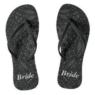 Chanclas Novia de Caleidoscopio Gris Plateado con Motas Neg