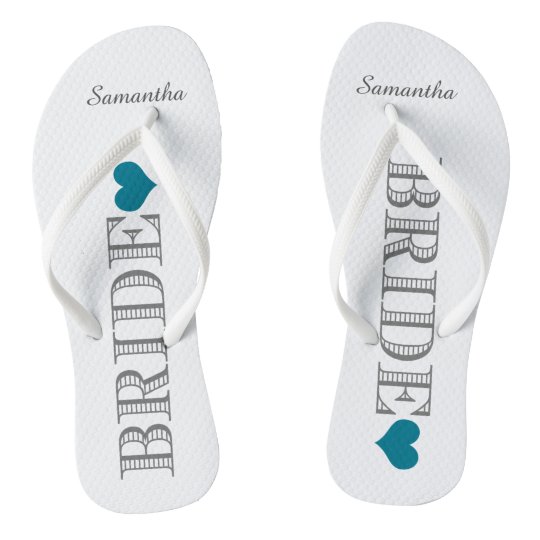 Chanclas Novia de corazón azul | Zazzle.es