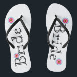 Chanclas Novia de flores de Lotus blanco y rosa<br><div class="desc">Se trata de la diversión de la novia de Lotus Flower Bride,  blanca y rosa.</div>