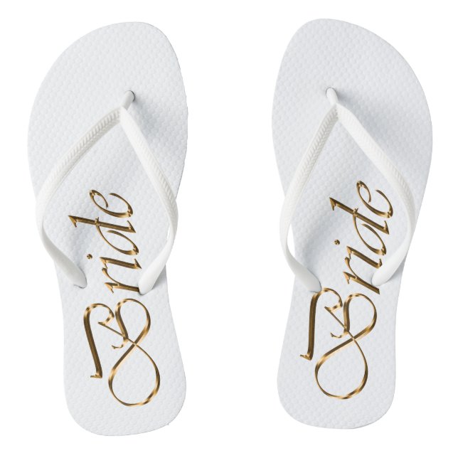 Chanclas Novia, guión dorado elegante moda boda flip flops (Plantilla)