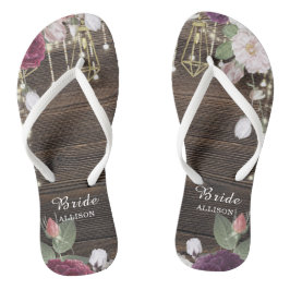 Chanclas Novia personalizada Boda de madera rústica