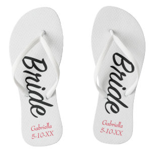 Chanclas Novia personalizada con flips-flopes del nombre y