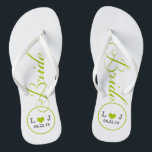 Chanclas Novia personalizada (verde)<br><div class="desc">Divertido,  flops de volteo de boda personalizados</div>